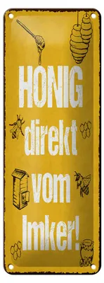 Produktbild von Blechschild Honig direkt vom Imker, 27x10 cm, Bienen
