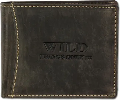 Zdjęcie produktu dla Wild Things Only brązowy skórzany portfel zapinany na zatrzask OPJ103N