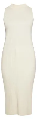 Obrázok produktu pre Dámske pletené šaty s vysokým golierom, farba krémová, veľkosť XL