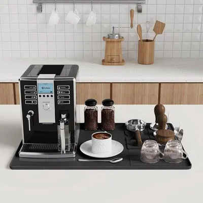 Immagine prodotto di Tappetino in silicone per macchina da caffè, resistente al calore, 40x60 cm, nero