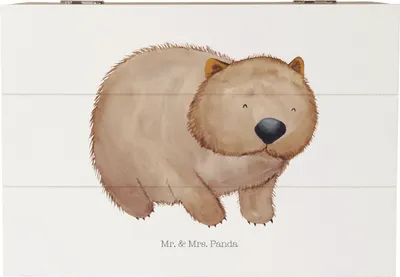 Produktbild von Mr. & Mrs. Panda Box Wombat 22 x 15 cm - Weiß - Geschenk, fotobox, truhe holz, aus, Motivation, kiste, Das Leben Ist schön, Australien, Spruch, Lustige Sprüche