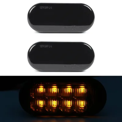 2x LED Seitenblinker Schwarz für VW Passat Golf Polo Lupo T5 Sharan Fox Amarok – Produktansicht