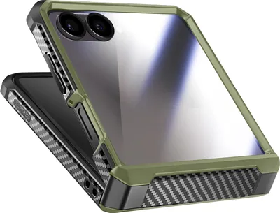 Immagine prodotto di Supcase, cover + protezione dello schermo Galaxy Z Flip7 con cerniera e clip, verde scuro