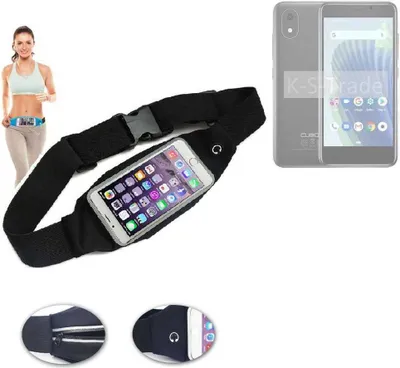 Produktbild von K-S-Trade Jogging-Armband kompatibel mit Cubot J20 Gürteltasche Umhängetasche Bauchtasche schwarz Sport Running Jogging Fitness Laufen Exercise