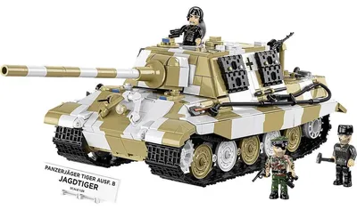 Obrázok produktu pre Model tanku Panzerjäger Tiger Jagdtiger v mierke 1:28, stavebnica s 3 figúrkami