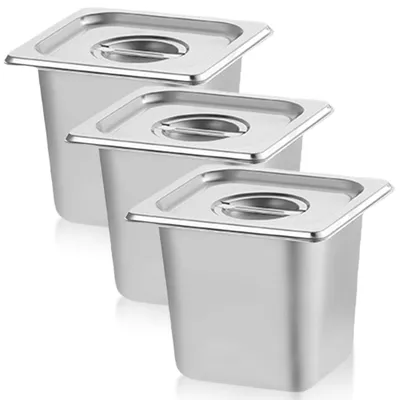 Image de Omgoods - Ensemble de 3 boîtes alimentaires en acier inoxydable avec couvercle