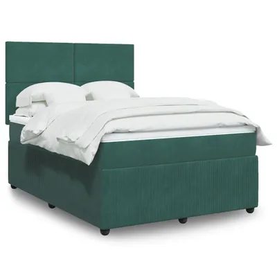 Produktbild von Maison Exclusive - Boxspringbett mit Matratze Dunkelgrün 160x200 cm Samt