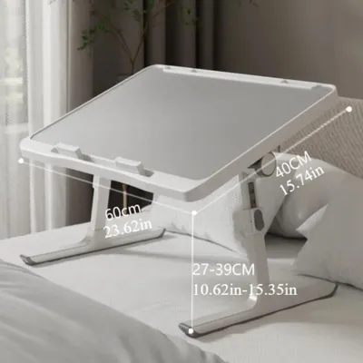 Image de Tablette pliable pour ordinateur portable, réglable en hauteur et en angle, idéale pour utiliser un ordinateur portable au lit, sur un canapé ou un fauteuil