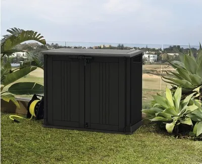 Produktbild von Garten-Gerätebox, Mülltonnenbox Keter Store-it-out Prime Kunststoff inkl. Gasdruckfedern 132 x 71,5 x 113,5 cm schwarz-g