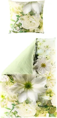 Produktbild von JACK by Bierbaum Mako Satin Wende Bettwäsche 135x200cm 2 tlg. Blüten Blumen Lind Gelb Creme Digitaldruck