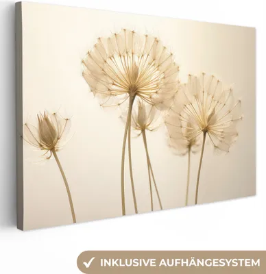 Produktbild von MuchoWow® - Leinwandbilder - Sonnenlicht - Löwenzahn - Botanisch - Blumen, Wandbild, Wanddeko Bilder Wohnzimmer, 120x80cm