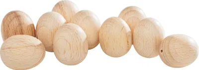 Produktbild von VBS Holz Ei gebohrt 3 x 2.5 cm 10 Stück Bastelbedarf Dekoration Naturholz