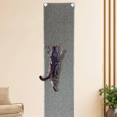 Obrázek produktu pro Škrabací podložka pro kočky, 100 x 40 cm, extra silná, k montáži na stěnu, podložka na šplhání na pohovku