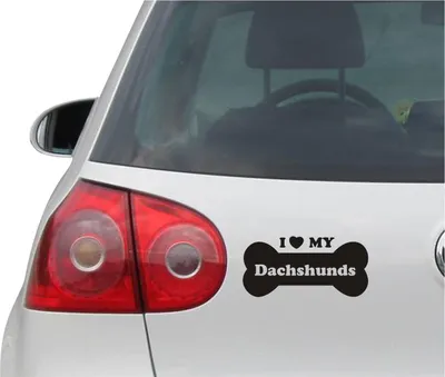 Produktbild von Aufkleber / Autoaufkleber - JDM - Die cut - I Love My Dackels Decal Auto Fenster Laptop Sticker - schwarz - 149mmx71mm