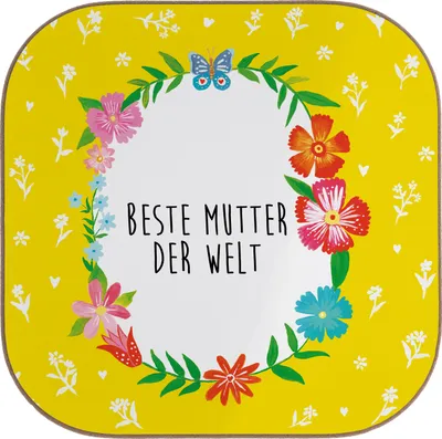 Produktbild von Mr. & Mrs. Panda Untersetzer für Gläser Mutter - Weiß - Geschenk, Tassenuntersetzer, Supermama, Tischschoner, Danke, Coaster, Mama, gläseruntersetzer, Tischuntersetzer