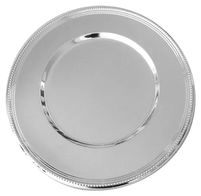 Produktbild von Platzteller mit Perlrand 33 cm Silber Versilbert – Unterteller für festliche Anlässe