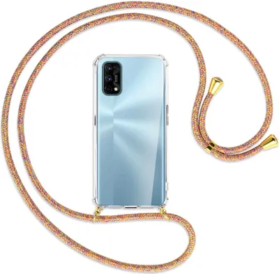 Produktbild von Handykette Backcover-Schutzhülle mit Band (Metall goldfarben) für Realme 7 Pro - Rainbow