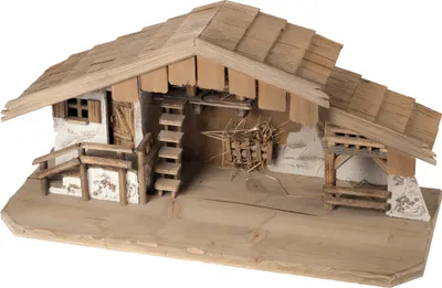 Produktbild von Krippenstall Söll 70x29x33 cm für 10-13 cm Figuren aus Holz
