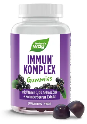 Produktbild von Immun Komplex Gummies – Vitamin C, Zink & D3, Holunderbeer-Geschmack
