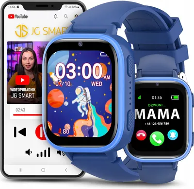 Zdjęcie produktu dla Smartwatch Dla Dziecka Dziecięcy Zegarek Telefon SIM Gry Nauka Aparat Bajki