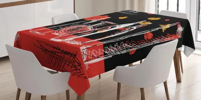 Zdjęcie produktu dla ABAKUHAUS Obrus z motywem wina, rysunki butelek wina, karafki i dzbanka z abstrakcyjnymi kwiatami, 140 x 170 cm, wielokolorowy