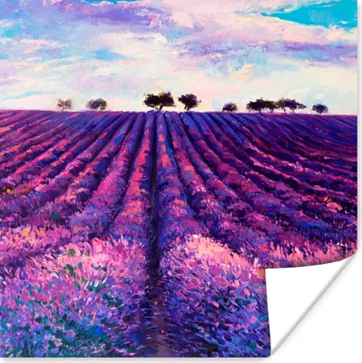 Produktbild von MuchoWow® Poster Ölfarbe - Malerei - Blumen 100x100 cm - Babyzimmer