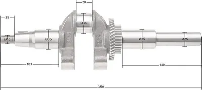 Obrázek produktu pro Klikový hřídel motoru Rato RV340D 13300-Z320110-0000