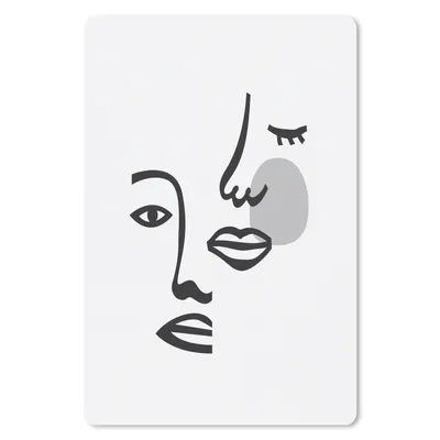 Produktbild von MuchoWow® Mauspad Mousepad Porträt - Strichzeichnung - Schwarz - Weiß 18x27 cm - Mousepads - Maus Mat - Pad - Mausunterlage