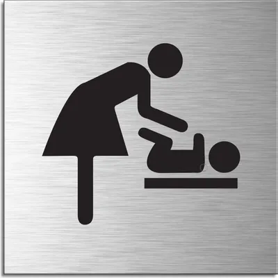 Produktbild von Schild - Wickelraum | Türschild 120 x 120 mm Aluminium selbstklebend