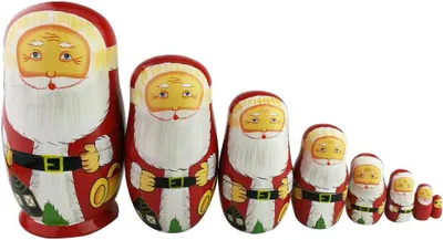 Productafbeelding van Schattige kerstman-nestpoppen Matryoshka - 8-delig - Madness Russische pop Populair handgemaakt meisjesspeelgoed