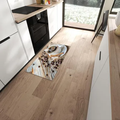 Produktbild von Küchenläufer 60 x 120 cm Braun rutschfest & waschbar – Küchenteppich Kaffee mit Zimtstangen PVC Teppichläufer Küche