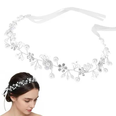 Produktbild von Mädchen Blumenkranz, Haarschmuck für Kommunion und Taufe, Haarschmuck für die erste Heilige Kommunion und Mädchen
