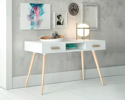 Produktbild von Tarrox Tischbein SCANDIA Balance Ø 24-48 x 710 mm Holz buche weiß lackiert 1 Stück