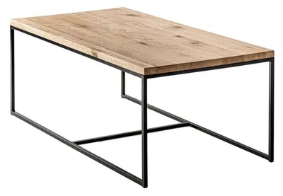 Immagine prodotto di Moderno tavolino rettangolare con robusta struttura in metallo e legno