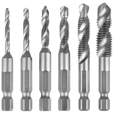 Produktbild von Gewindebohrer Set 6-teilig M3 M4 M5 M6 M8 M10, 6 mm Sechskantschaft, für Heimwerken