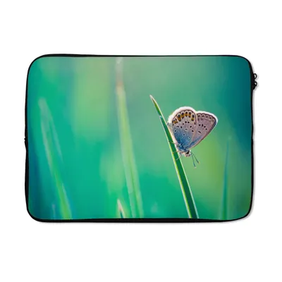 Produktbild von MuchoWow® Laptop Hülle 14 ZollSchmetterling - Gras - Licht Laptoptasche - Laptoptasche - Stoßsicher - Schutzhaube