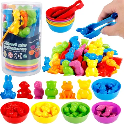 Productafbeelding van Montessori Spellen 3 4 5 jaar - Montessori - Delige telling van dieren - Boerderij - Educatief speelgoed
