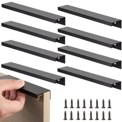 Image de Poignées de meubles - Lot de 8 - 200 mm - Poignées de cuisine avec vis - Poignées pour armoires de cuisine, portes d'armoires et tiroirs - Barre de poignée