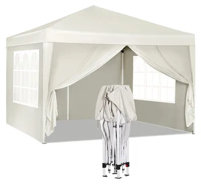 Produktbild von Faltpavillon - Gartenpavillon 3 x 3 m - Wasserdicht - UV-Schutz - Mit Tragetasche - Beige