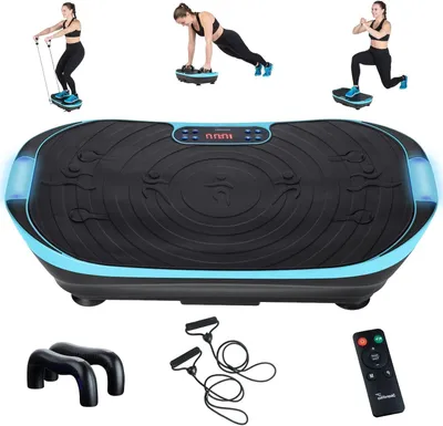 Produktbild von Vibrationsplatte – Ganzkörpertraining – 99 Intensitätsstufen – 64 x 35 x 15 cm – Blau und Schwarz
