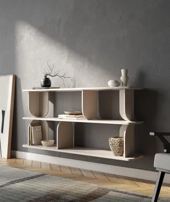 Produktbild von Wandregal Chilly CODY - 160 x 74 cm - in Beige mit Holzoptik, Kaschmir, modern