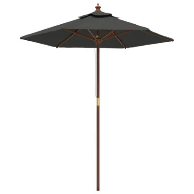 Produktbild von vidaXL Sonnenschirm mit Holzmast Anthrazit 196x231 cm