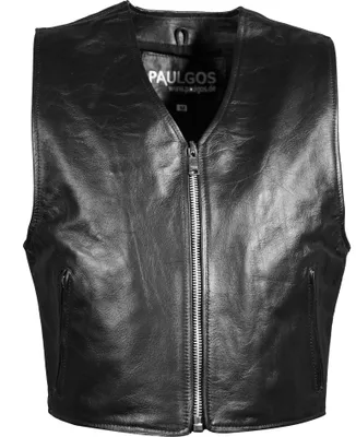 Obrázek produktu pro PAULGOS Kožená vesta - 100 % pravá kůže - černá - BW12 - k dispozici ve velikostech S - 7XL