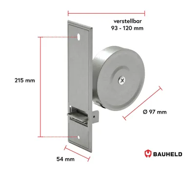 Produktbild von BAUHELD Rollladen Gurtwickler Unterputz Maxi, Gurtbreite 23 mm, Lochabstand 215 mm, mit Abdeckplatte, vorgespannte Feder, Stahl-Kunststoff, Weiß, für Neu- und Altbauten