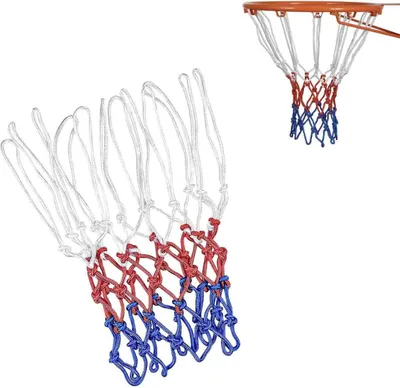 Produktbild von 2 Stück Professionelles Basketballnetz, Basketball-Ersatznetz, Basketballkorbnetz, Basketballkorb, 3 Farben, Outdoor-Basketballkorbnetz