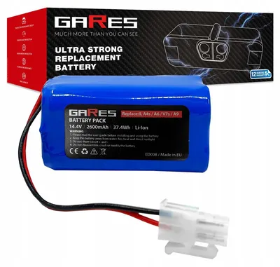 Obrázek produktu pro Gares Náhradní baterie pro Silvercrest SSR1 SSRA1/ | 14,4V 2,6 Ah Li-Ion | Vysokovýkonná baterie pro robotický vysavač | Kompatibilní s Silvercrest SSR1 SSRA1/ | Prémiová kvalita