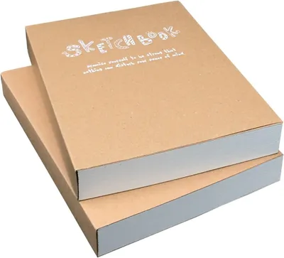 Productafbeelding van Cover Notebook & Sketchbook - Set van 2 blanco effen schetsboeken - 125 g dik papier A5-formaat