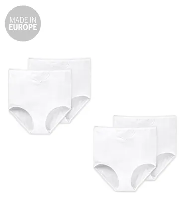 Produktbild von Schiesser 4er Pack Damen Attraktive Hüftslips 'Baumwolle Essentials' im Doppelpack 100% Baumwolle - weiss - 42