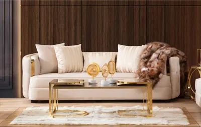 Produktbild von Sofa 3 Sitzer Möbel Stoff Dreisitzer Sofas Luxus Design Wohnzimmer Modern Stil