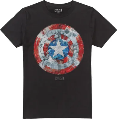Image de Captain America - "Shield" T-shirt pour homme TV2237 (S) (Noir)